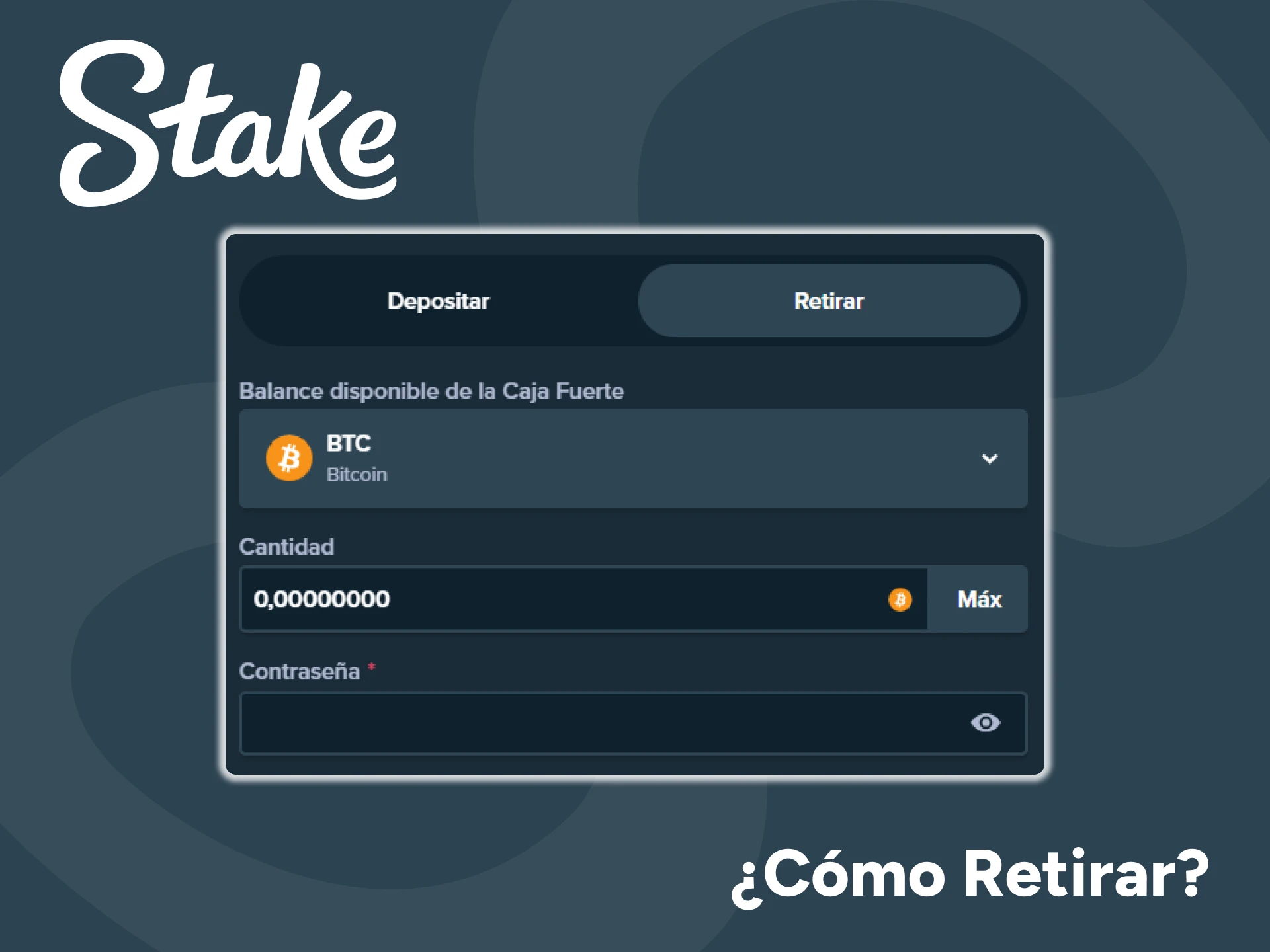 Juega, gana y retira tu dinero de la cuenta de Stake.